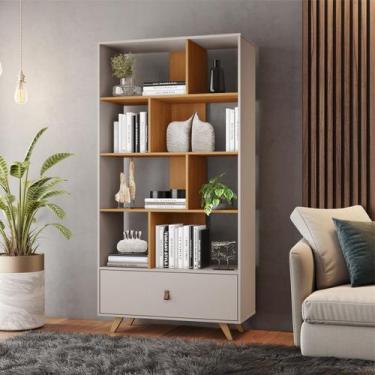 Imagem de Estante de Livros 91CMX179CM Multiuso 1 Gaveta Giga Office Branco/Off 