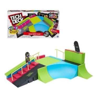 Imagem de Skate De Dedo Tech Deck Mega Rampa Pista X-connect Neon