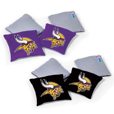 Imagem de Wild Sports NFL Minnesota Vikings Pacote com 8 sacos de feijão dupla face, cor do time