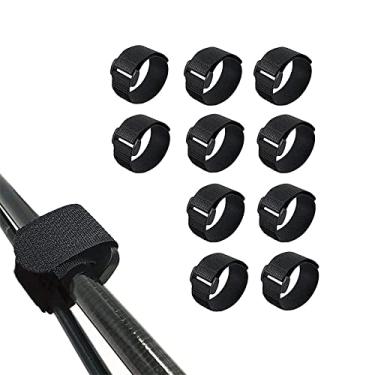 Imagem de Maxtech 10 peças cinto de varas de pesca, suportes de alças de vara giratória, alça de fita mágica, gravata de vara de pesca - preto, Azul