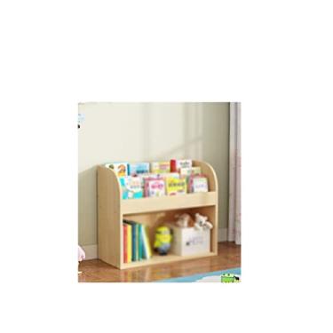 Imagem de KIZQYN Estante industrial, estante de madeira moderna estreita, moldura de unidade de armazenamento pequena para estante de escritório em casa (tamanho: 1)