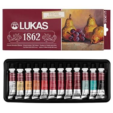Imagem de Lukas 1862 Professional Artist Oil Paint - Assorted Colors, 10 mL - Set of 12 - Outstanding Lightfastness, Non-Yellowing, w/Beeswax for Smooth, Buttery Texture, Consistent Hue - Professional Artists