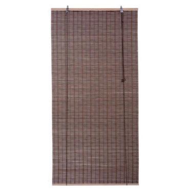 Imagem de Persiana Bambu Rolo Marrom 120 (L) X 220 (A) cm Cortina Madeira Roller 1,20 x 2,20 Marrom