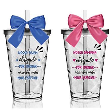 Imagem de Kit 2 Copos Twister Personalizados Agradecimento para Pajem e Daminha