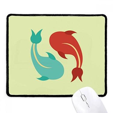 Imagem de Tapete de borracha para jogos Fish Twins Taichi com borda costurada