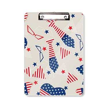 Imagem de Bandeira dos EUA Gravata Vidro Estrela Festival Prancheta Pasta Bloco de Escrita Placa de Apoio A4