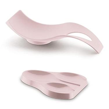 Imagem de Kit 2 Peças Suporte Apoio Descanso Para Colher Talheres Cozinha Bancada Pia UZ cor:Rosa