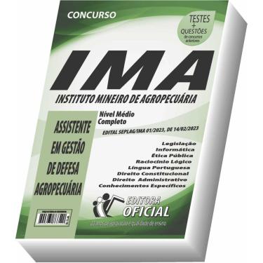 Imagem de Apostila IMA - Assistente em Gestão de Defesa Agropecuária