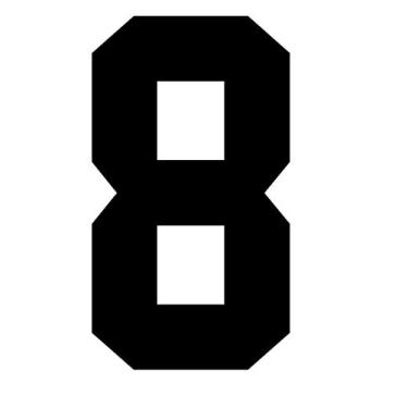 Imagem de Camiseta preta 20,32 cm com número de 0 a 9 números de ferro para esportes Jersey Ferro On Heat Transfer Number (preto "8")
