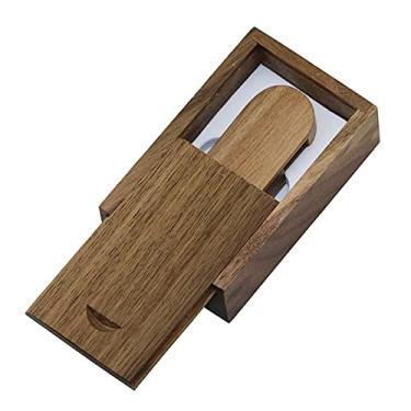 Imagem de Caixa de madeira de 128 GB USB 8 GB Flash Drive USB Pen Drive Pen Drive Pen Drive USB 2.0 Pen Drive Data Storage Zip Drive PenDrive Armazenamento externo (nogueira)