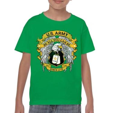 Imagem de Camiseta juvenil US Army Eagle Be All You Can Be Military Strong Veteran DD 214 Patriotic Armed Forces Licenciada Kids, Verde, GG