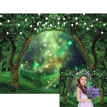 Imagem de SeekPro 2,4 x 1,8 m Primavera Encantado Jardim Fundo Floresta Fada País das Maravilhas Floresta Fundo Casamento Chá de Bebê Festa de Aniversário Banner Bolo Smash Decor Studio Retrato Adereços