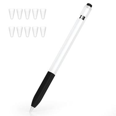 Imagem de Joosko Compatível com Apple Pencil 1ª geração, capa de silicone antiderrapante, [com 10 capas de ponta de silicone] para Apple Pencil 1ª geração (preto)