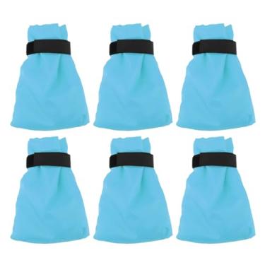 Imagem de 6 unidades de capa de torneira, capa externa, capas à prova d'água para protetor externo, isolamento de geada, fácil ajuste, proteção térmica para jaqueta de jardim, meias (Azul)