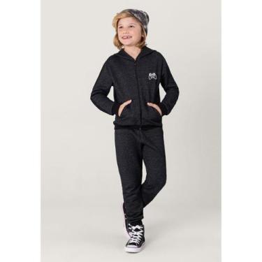 Imagem de Conjunto Moletom Jeans Infantil Menino Preto Brandili