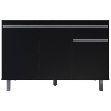 Imagem de Gabinete Pia 3 Portas 1 Gaveta Pop Preto 120cm Sem Tampo - Nathan Móve