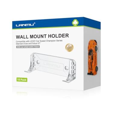 Imagem de LANMU 12 PCS Collectible Car Wall Mount Compatible with Lego Speed Champion Series Car Standard Size and Solus GT, Clear Wall Display Vertical for Wheels Wide 2.75'' - 3.15'' (7-8cm)