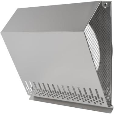 Imagem de Vent Systems Tampa de ventilação de suprimento de ar de 25,4 cm com junta de borracha - aço inoxidável - caixa de entrada de ar externa robusta à prova de intempéries - Montagem de duto ou superfície