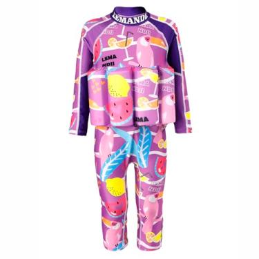 Imagem de Lemandii Maiô infantil de uma peça, colete de natação removível, perfeito para crianças ou bebês aprenderem a nadar (estilos atualizados para meninas, P)