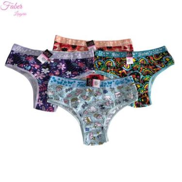 Imagem de Kit 12 Tangas Calcinhas 100% algodão Tangão Cotton Faber - Faber Linge