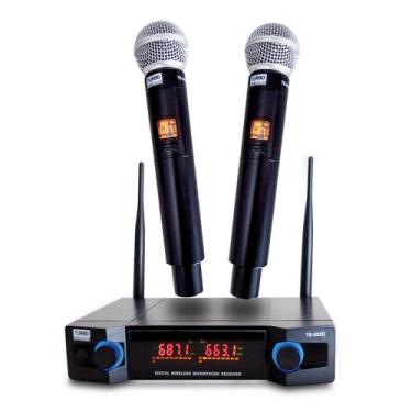 Imagem de Microfone sem fio duplo com visor digital UHF - TURBO ELETRONIC