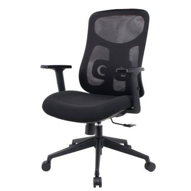 Imagem de Cadeira Escritório NR-17 Everest Diretor c/ Braços Fratini Encosto Tela Mesh Preta Base Rodízio