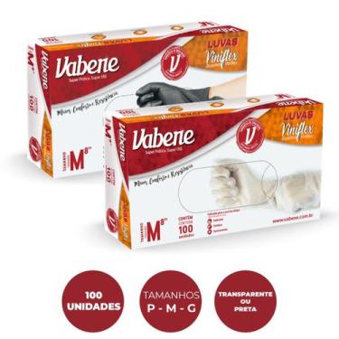 Imagem de Luva descartável viniflex preta - tamanho p - vabene