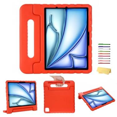 Imagem de UUcovers Capa infantil para iPad Air 11 polegadas M2 (2024) e iPad Pro 11 M4 (2024) com alça giratória/suporte/porta-lápis/suporte giratório de 180 graus, à prova de choque, fofo, macio, EVA