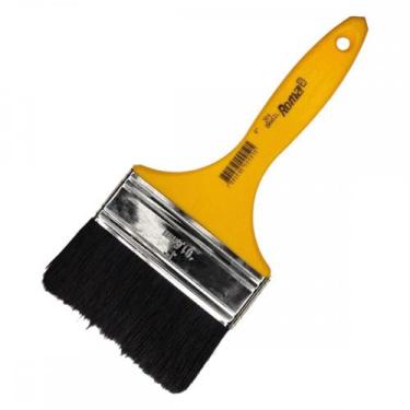 Imagem de Pincel Trincha Pintura Roma Preta Ref.304   4'' Cabo Amarelo - Kit C/1
