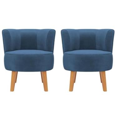 Imagem de Jogo 2 Poltronas Macia para Clínica Estofada Ergonômica MOBLAN decor (Azul)