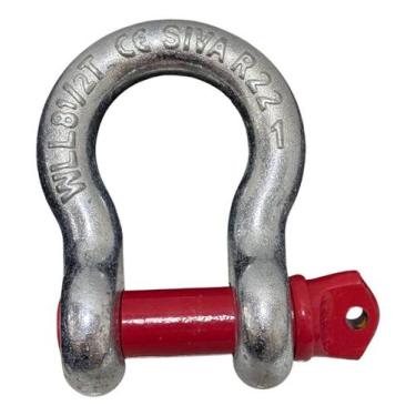 Imagem de Manilha Curva Pesada 1 Polegada Pino Roscado Aço Siva