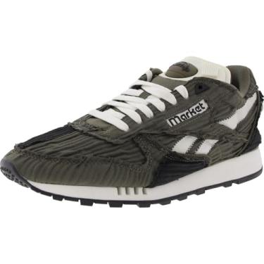Imagem de Reebok Tênis unissex adulto clássico de couro, Verde (Army Green) Core Black/Giz, 4.5 Women/4.5 Men