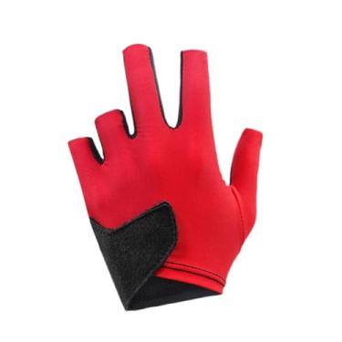 Imagem de oshhni Luva de bilhar, luva de taco de sinuca respirável antiderrapante, esportiva profissional para canhotos, para jogos em ambientes internos, para, Vermelho