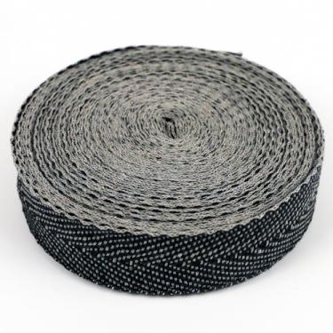 Imagem de Transparia Rolo de fita de sarja cinza escuro - 4 cm de largura e 24 metros de comprimento - Projetado para tufos de tapete e costura, artesanato faça você mesmo, decoração de casa, fita de sarja de