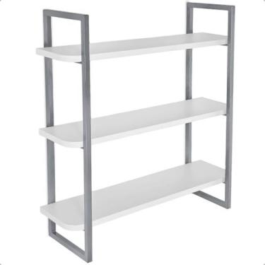 Imagem de Prateleira Tripla Nicho Alba Modelo Industrial Decoração Casa 60x15 - 