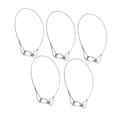 Imagem de Fenteer 5 peças de cabos para lâmpadas de palco, corda de segurança de aço inoxidável, fio de segurança de 19,7" para iluminação de DJ, 2mm