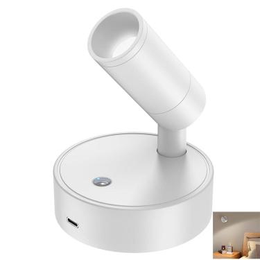 Imagem de Luminaria LED Arandela 3 Tons USB Bateria Recarregavel Luz Ambiente Mesa Cabeceira Sala Quarto Estudo Trabalho Leitura