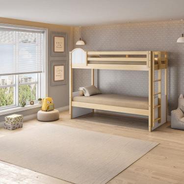 Imagem de Beliche Infantil Reversível New Garden Casatema Natural/Branco