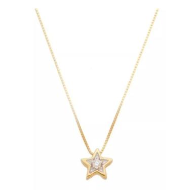 Imagem de Corrente Veneziana Ponto De Luz Estrela C/ Diamante Ouro18kl - Juniorj