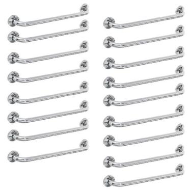 Imagem de Alça de Apoio Barra 80cm Inox Segurança Kit 17 Unidades Idoso Cadeiran