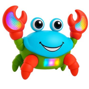Imagem de Caranguejo Fujão Dançarino com Musica e Luz de LED Brinquedo Interativo Infantil Estimula a Engatinhar Colorido para Desenvolvimento Infantil