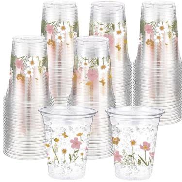 Imagem de Copos descartáveis de plástico Hushee 60 unidades 480mL Boho