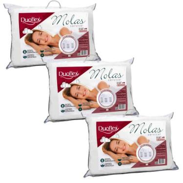 Imagem de Kit com 3 Travesseiros Molas Cervical - Duoflex