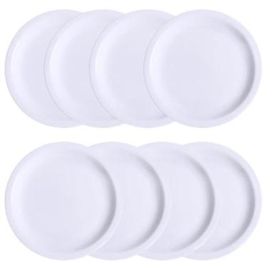 Imagem de Jogo 8 Prato Raso Protel Restaurante Porcelana Branca Schmidt 26cm - P