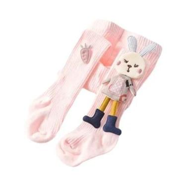 Imagem de Meias-calças De Algodão Tricotadas Para Meninas, Com Desenho De Coelho