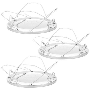 Imagem de Torradeira de acampamento para fogão a gás, torradeira dobrável compacta e portátil, 4 fatias de aço inoxidável, para cozinhar ao ar livre, caminhadas, churrasco e piqueniques