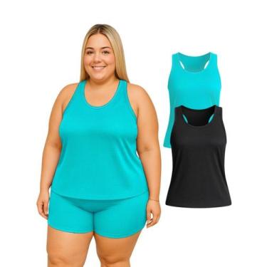 Imagem de Kit 2 Regata Nadador Dryfit Fitness Academia Plus Size - Rcv Store, G2