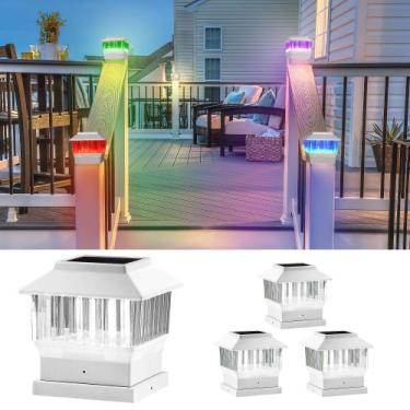 Imagem de Solar Post Cap Lights MOON-DE-AGE RGBW 50 lúmens 14 cm, pacote com 4