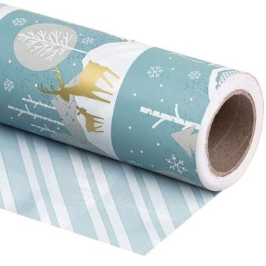 Imagem de Papel de Regalo Navideño WRAPAHOLIC 76 cm x 30 m Reversible
