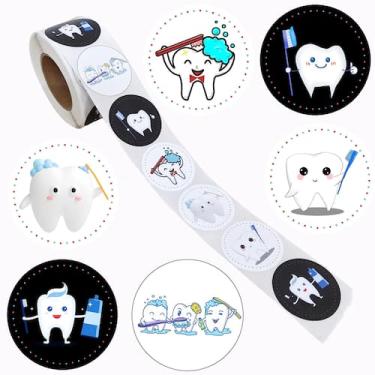 Imagem de Adesivos para decoração de festa de dentes Oringaga 500 etiquetas de d
